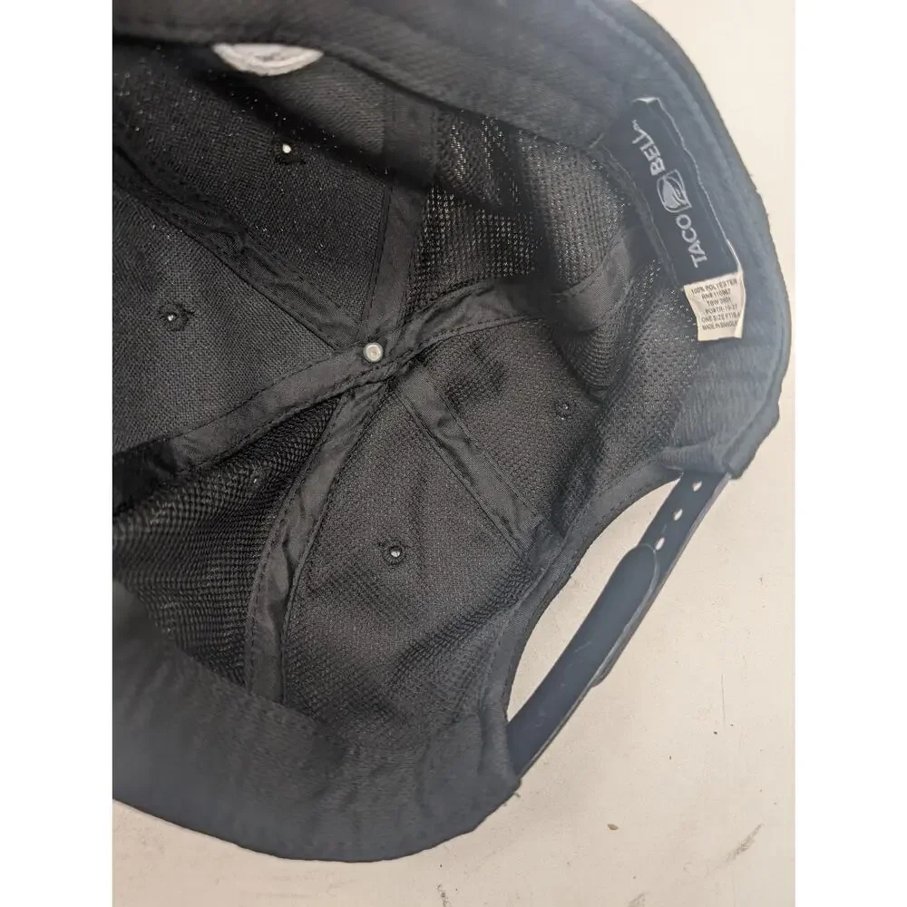 Taco Bell Hat Cap Snap Back Black‎ Mesh Employee Uniform Embroidered Crew Mens